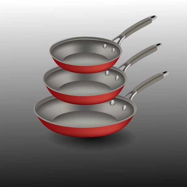 utensilios de cocina, ollas y sartenes színezék - Vektor, kép
