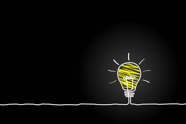 Boa ideia. Banner conceito ideia lâmpada, criativa lâmpada conceito desenhado para estoque. Estilo plano. Ilustração vetorial - Vetor, Imagem