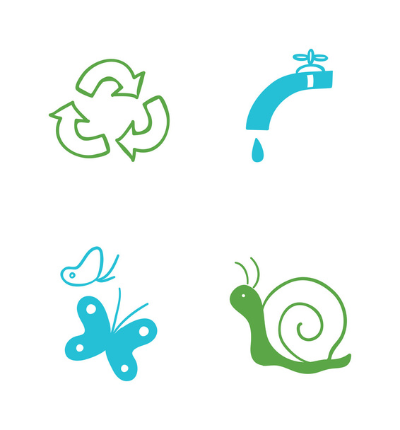 conjunto de ícones ecológicos
 - Vetor, Imagem