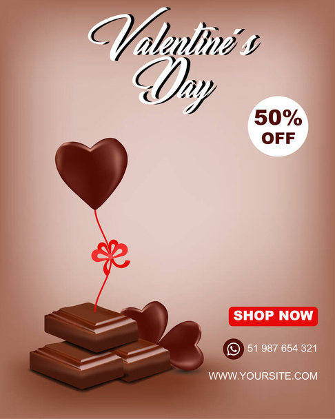 Dulces de chocolate en forma de corazn - Vektor, Bild