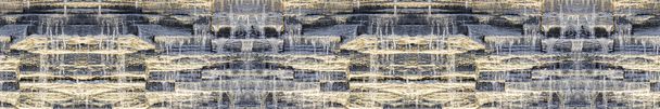 Seamless panoramic dark background of waterfall on stone wall - Photo, Image