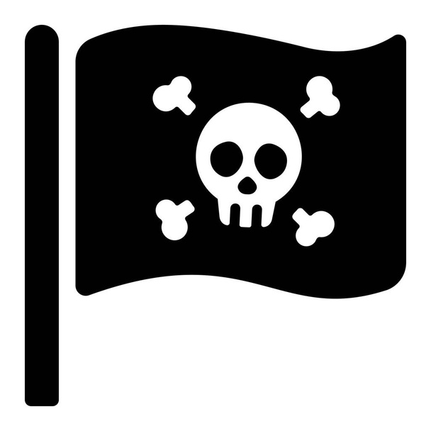piraten fahne wehend pirate flag waving Stock Vector