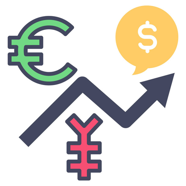 finanční plochá vektorová ikona, investiční koncept - Vektor, obrázek