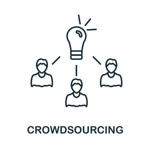 Εικονίδιο Crowdsourcing Απλό στοιχείο από τη συλλογή social media. Δημιουργικό εικονίδιο Crowdsourcing για σχεδιασμό ιστοσελίδων, πρότυπα, infographics και πολλά άλλα - Διάνυσμα, εικόνα