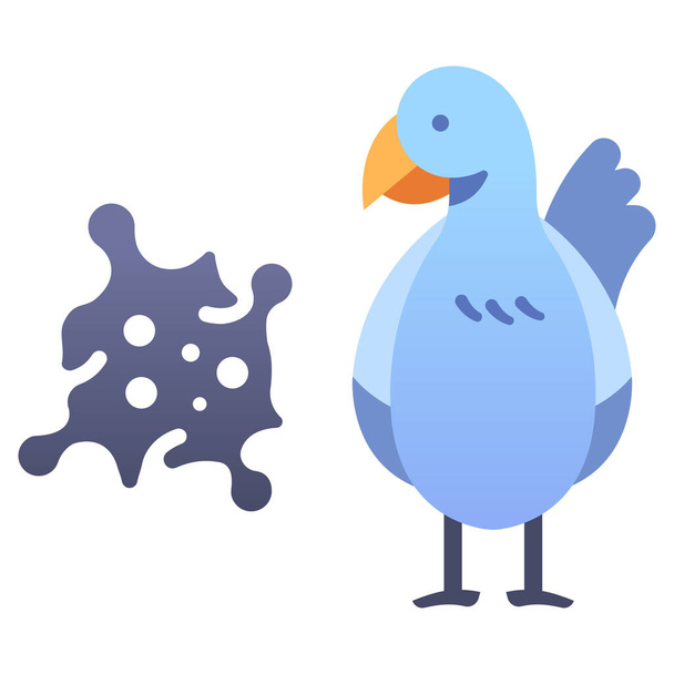 enfermedad y lesión icono, ilustración vectorial. gripe aviar - Vector, imagen