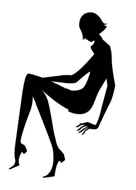 Silhouettes de la mode posant femme
 - Vecteur, image