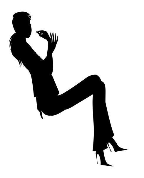 silhouetten van de mode vrouw poseren - Vector, afbeelding