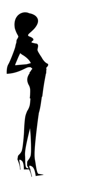 Silhouette fashion Girl - Vektor, obrázek