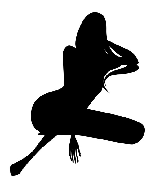 ファッション女性のポーズのシルエット - ベクター画像