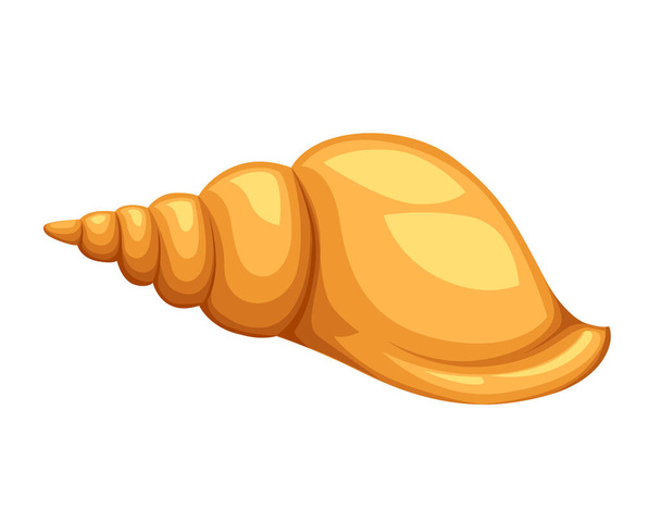 Geel schelp eenvoudige nautische souvenir vector illustratie geïsoleerd op witte achtergrond - Vector, afbeelding