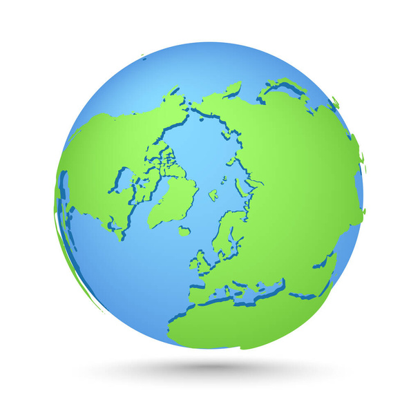 Globes icoon. Wereldkaart. Planeet met continenten Afrika, Azië, Australië, Europa, Noord-Amerika en Zuid-Amerika, Antarctica - Vector, afbeelding