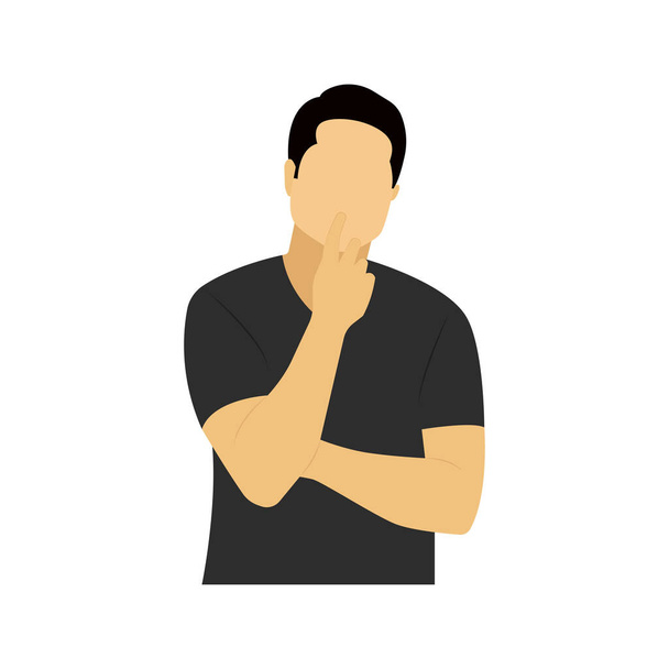 Flat character man are thinking vector graphics - Vector, Image