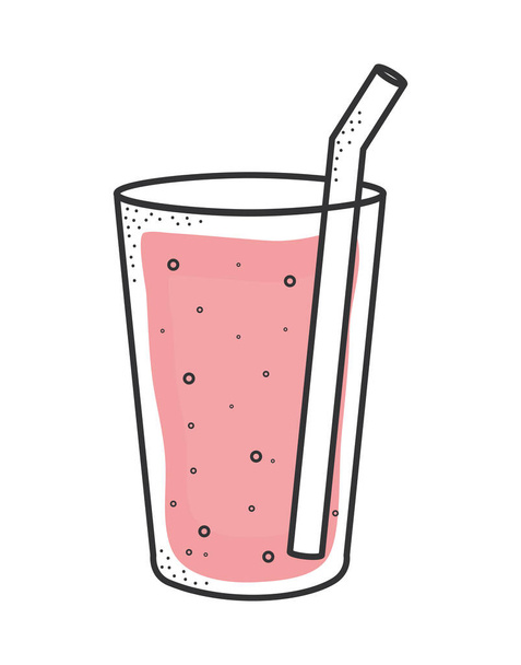 roze shake geïsoleerd - Vector, afbeelding