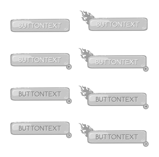 Grey web site fire button set - Vector, Imagen