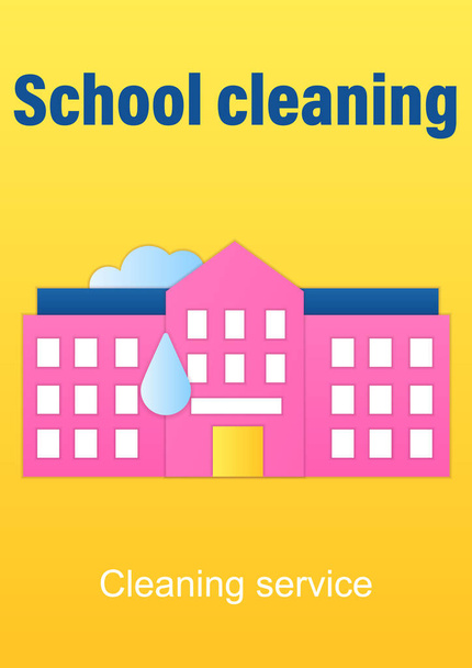 School cleaning brochure - Vector, Image