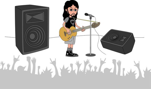 Персонаж рок-гитариста
 - Вектор,изображение