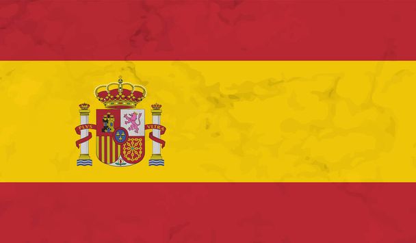 Grunge Spanje vlag. Spanje vlag met golvende grunge textuur. - Vector, afbeelding