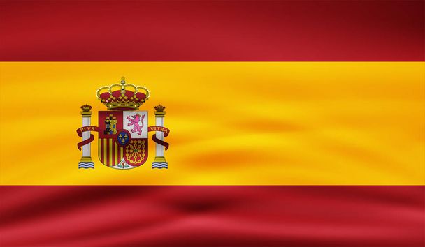 Grunge Spanien Flagge. Spanien-Flagge mit wehendem Grunge. - Vektor, Bild
