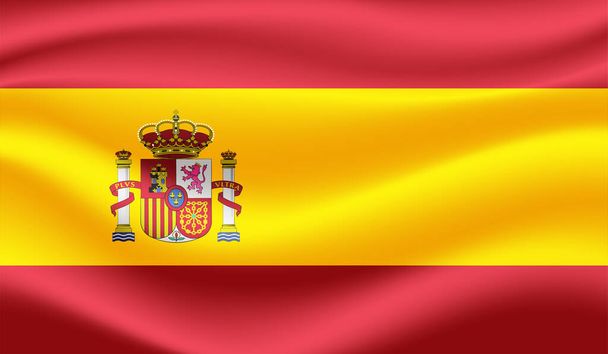 Grunge Spain flag. Spain flag with waving grunge texture. - Vector, Image