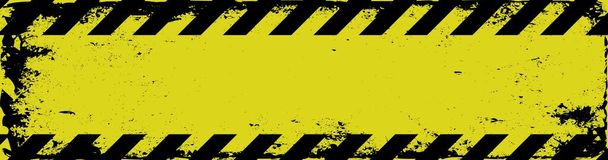 grunge dlouhá deska se žlutými a černými pruhy - Vektor, obrázek
