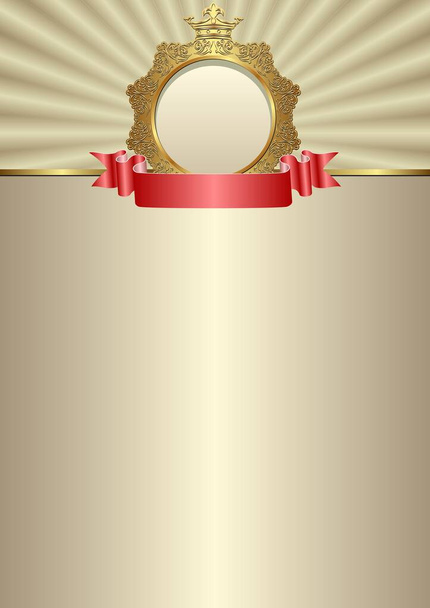 goldener Hintergrund mit königlichem Rahmen - Vektor, Bild