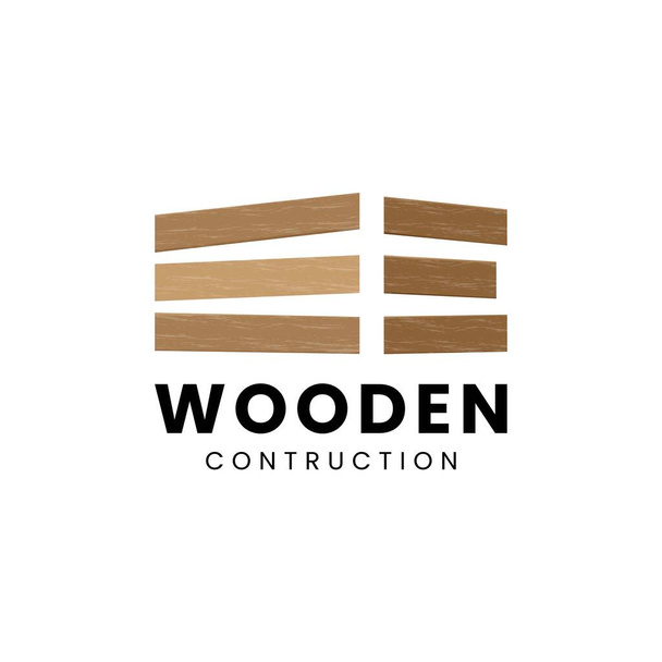 Capenter industrie logo ontwerp - hout log, hout plank hout, houtwerk klusjesman, hout huis bouwer. eenvoudig minimalistisch icoon. - Vector, afbeelding
