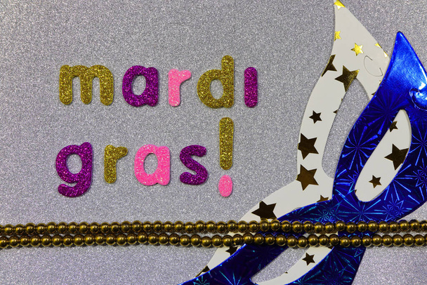 Mardi Gras Party Maskit helmi merkkijono hopea - Valokuva, kuva