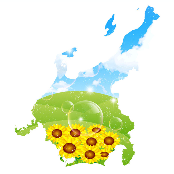 Центральная карта подсолнух
 - Вектор,изображение