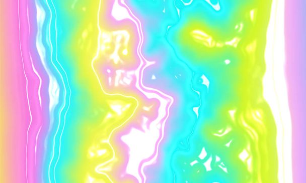 Arc-en-ciel liquide abstrait. Texture réfléchissante colorée sur la couleur pastel. - Photo, image