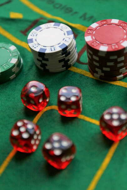 poker chips and dice - Photo, Image