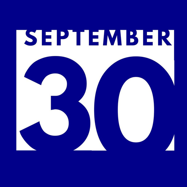 30 сентября. плоская иконка ежедневного календаря .дата, день, месяц .календарь на сентябрь - Фото, изображение