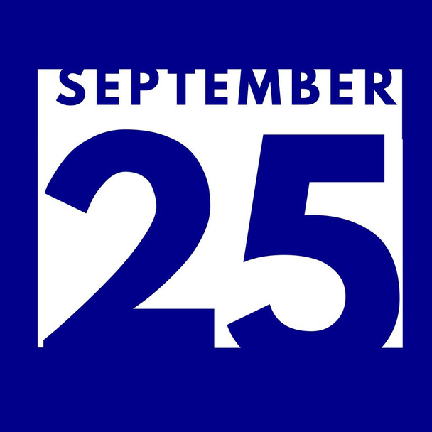 25 сентября. плоская иконка ежедневного календаря .дата, день, месяц .календарь на сентябрь - Фото, изображение