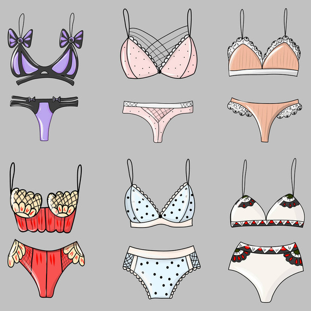 Fashion Lingerie Set Of Various Female Underwear. Royalty Free SVG,  Cliparts, Vectors, and Stock Illustration. Image 33681096.