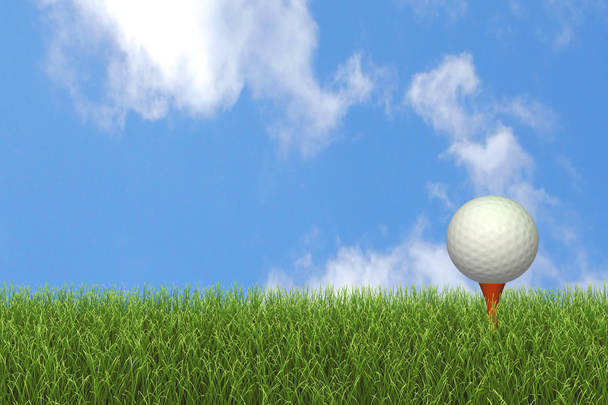 Μπάλα του γκολφ στο Tee - Φωτογραφία, εικόνα