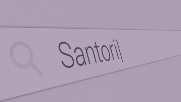 Santorin - Dactylographier les meilleurs endroits à visiter en Europe dans la barre de recherche  - Séquence, vidéo