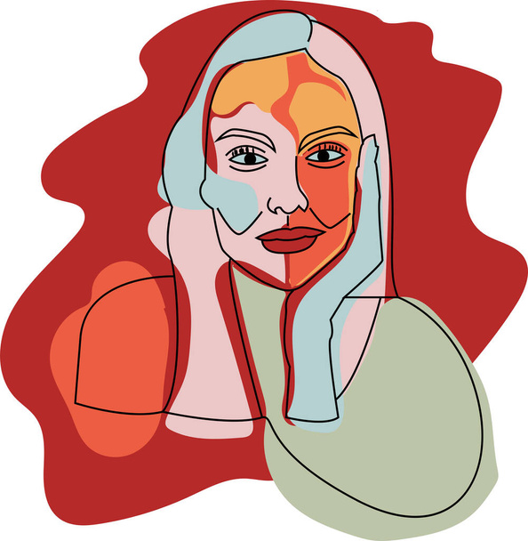 the surrealist face beautiful colorful - Vector, Image