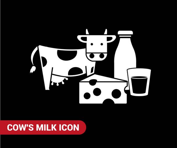 Imagen vectorial. Icono de leche de vaca. - Vector, Imagen