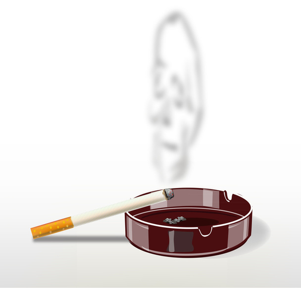 Savu savukkeista ihmisen kallona
 - Vektori, kuva