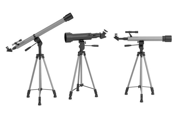 Realistic 3d render of telescopes - Photo, Image