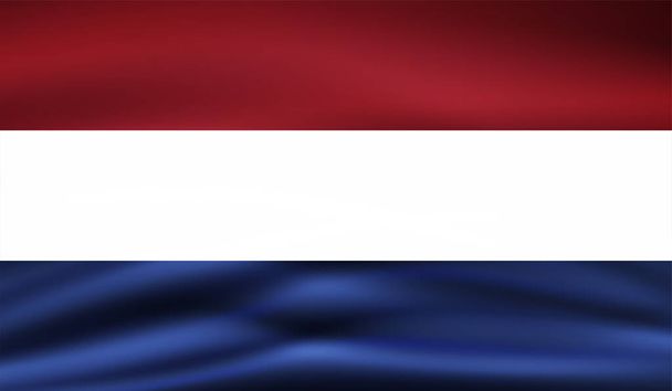Bandiera Paesi Bassi con grunge sventolante. Sfondo vettoriale. - Vettoriali, immagini