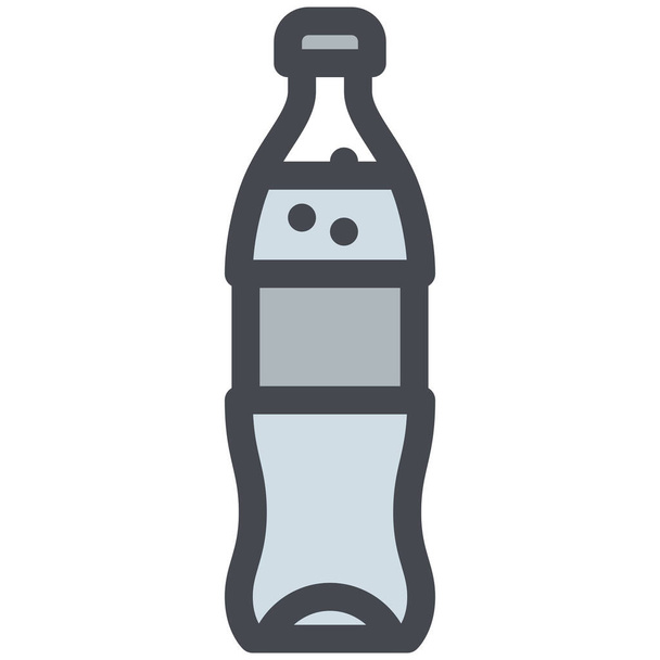 frisdrank, fles, gevuld, water, drank, icoon   - Vector, afbeelding