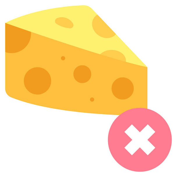 Τυρί, Φαγητό, Όχι, Σνακ, Χορτοφαγικά, Γεύμα, Vegan icon from Vegan Flat - Διάνυσμα, εικόνα
