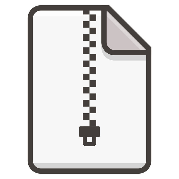Document, Archief, Archief, Zip icoon  - Vector, afbeelding