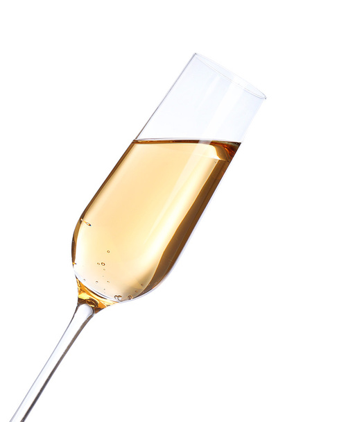 Glass of champagne, isolated on white - Photo, image