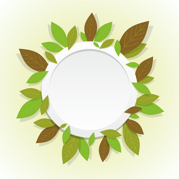 Green And Brown Leaves Background - Vector, imagen