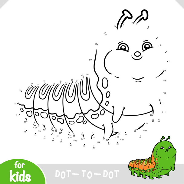 Chiffres jeu, éducation point à point jeu pour les enfants, Caterpillar - Vecteur, image