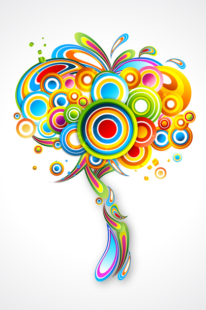 illustration of colorful tree on white background - Foto, Imagen