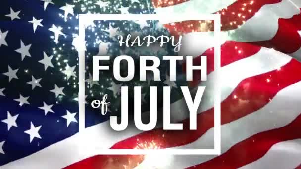 Happy 4th of July on USA flag background. Independence day, Memorial Day of USA. Fourth of July flag United States design isolated on USA background. US Veterans Day.Politics Presidents concept - Footage, Video
