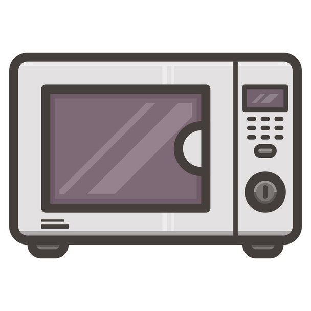 Μικροκυμάτων, Μαγειρική, Συσκευή, Εικόνα φούρνου από τα Εργαλεία του Σπιτιού - Διάνυσμα, εικόνα