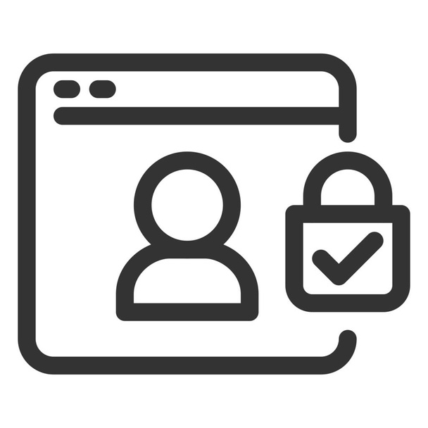 Seguridad, Datos personales, icono de Gdpr de GDPR Esquema - Vector, imagen